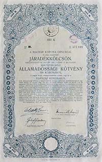 llamadssgi Ktvny- Jradkklcsn 100 korona 1917