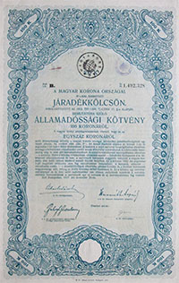 llamadssgi Ktvny- Jradkklcsn 100 korona 1917 november 6%
