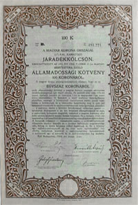 llamadssgi Ktvny- Jradkklcsn 100 korona 1918
