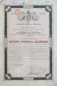 llamadssgi Ktvny- Jradkklcsn 1000 forint aranyban 1881