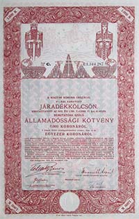 llamadssgi Ktvny- Jradkklcsn 1000 korona 1916
