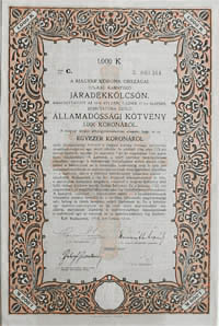 llamadssgi Ktvny- Jradkklcsn 1000 korona 1918