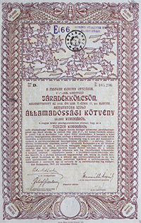 llamadssgi Ktvny- Jradkklcsn 10000 korona 1917 5,5%!