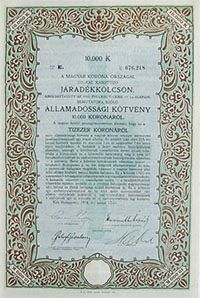 llamadssgi Ktvny- Jradkklcsn 10000 korona 1918