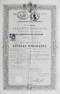 llamadssgi Ktvny- Jradkklcsn 200 korona 1892