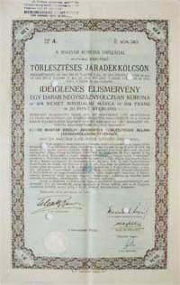 llamadssgi Ktvny- Jradkklcsn 480 korona 1914
