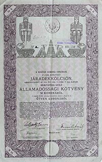 llamadssgi Ktvny- Jradkklcsn 50 korona 1916