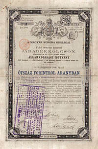 llamadssgi Ktvny- Jradkklcsn 500 forint aranyban 1881