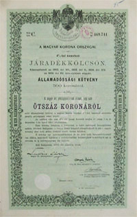 llamadssgi Ktvny- Jradkklcsn 500 korona 1910