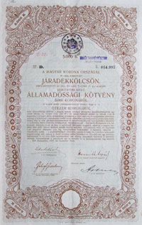 llamadssgi Ktvny- Jradkklcsn 5000 korona 1917 november 6%