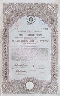 llamadssgi Ktvny- Jradkklcsn 5000 korona 1917