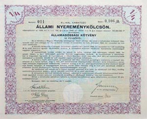 llamadssgi Ktvny llami Nyeremnyklcsn 1/4 rszktvny 50 peng 1941 