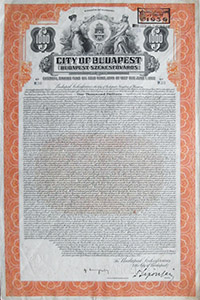 Budapest Szkesfvros Ktvny 1000 USA dollr 1927