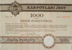 Krptlsi jegy 1000 forint 1991