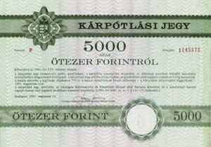 Krptlsi jegy 5000 forint 1991