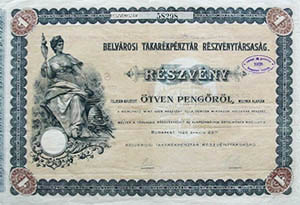Belvrosi Takarkpnztr Rszvnytrsasg 50 peng 1926