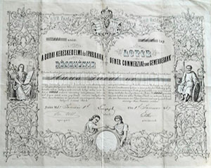 Budai Kereskedelmi Iparbank Rszvnytrsasg rszvny 200 forint 1867