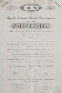 Egyeslt Budapesti Fvrosi Takarkpnztr zloglevl 100 forint 1897