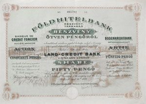 Fldhitelbank Rszvnytrsasg 50 peng 1926