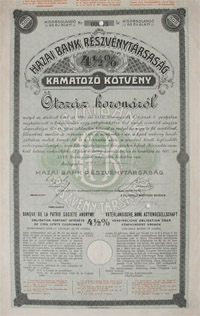 Hazai Bank Rszvnytrsasg ktvny 500 korona 1907