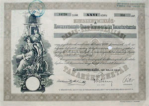 Kunszentmikls-Dabas-Szabadszllsi Takarkpnztr rszvny 200 korona 1921