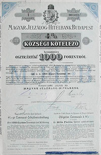 Magyar Jelzlog-Hitelbank kzsgi ktelez 1000 forint 1895