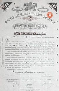 Magyar Jelzlog-Hitelbank zloglevl 100 font 1907
