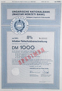 Magyar Nemzeti Bank rszletktvny 1000 nme mrka 1989