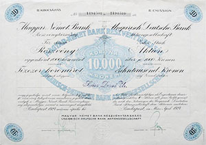 Magyar-Nmet Bank Rszvnytrsasg rszvny 10000 korona 1924