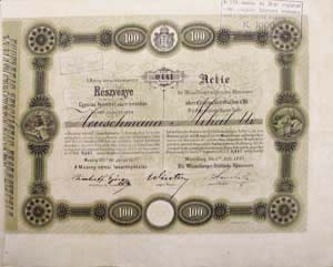 Mosony Vrosi Takarkpnztr rszvny 100 forint 1891