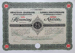 Orszgos Iparbank Rszvnytrsasg  100x25 peng 1936