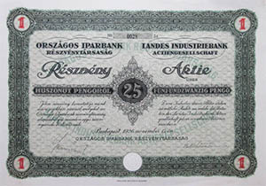 Orszgos Iparbank Rszvnytrsasg  25 peng 1926