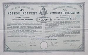 Pesti Magyar Kereskedelmi Bank kzsgi ktvny 200 korona 1896