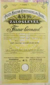 Pesti Magyar Kereskedelmi Bank zloglevl 10000 korona 1918