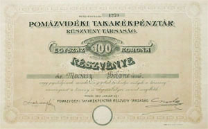 Pomzvidki Takarkpnztr Rszvnytrsasg 100 korona 1912