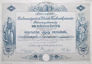 Zalaszentgrt s Vidke Takarkpnztr Rszvnytrsasg rszvny 10x10 100 peng 1926