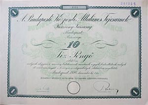 Budapesti Központi Általános Tejcsarnok Részvénytársaság 10 pengő 1926