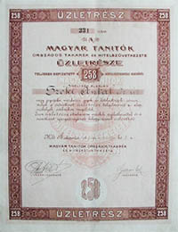 Magyar Tantk Orszgos Takark- s Hitelszvetkezete zletrsz 258 korona 1906