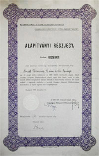 Orszgos Kzponti Hitelszvetkezet alaptvnyi rszjegy 60 peng 1926