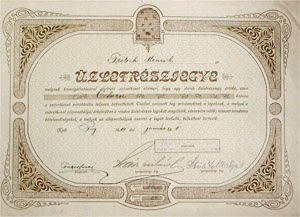 Puj s Vidke Hitelszvetkezet zletrszjegy 50 korona 1914 Puj