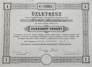 Budapesti Vsrcsarnoki rtkest Szvetkezet zletrsz 25 peng 1929