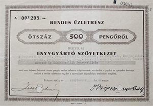 Enyvgyrt Szvetkezet rendes zletrsz 500 peng 1943