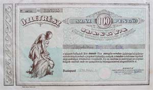 Hangya Termel, rtkest s Fogyasztsi Szvetkezet zletrsz 100 peng 1943