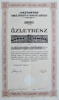 Hztarts Termel, rtkest s Fogyasztsi Szvetkezet zletrsz 8 peng 1927