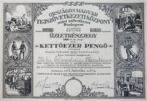 Orszgos Magyar Tejszvetkezeti Kzpont Mint Szvetkezet Mint Szvetkezet zletrszjegy 1000x2 2000 peng 1942