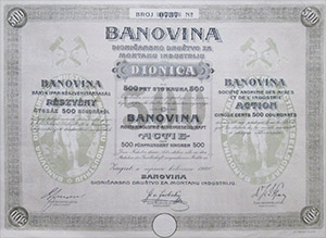 Banovina Bnya Ipar Rszvnytrsasg rszvny 500 korona 1908 Zgrb