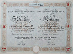 Felsmagyarorszgi Bnya- s Kohm Rszvnytrsasg 125 peng 1926