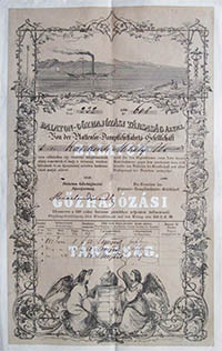 Balaton Gzhajzsi Trsasg rszvny 150 forint 1846