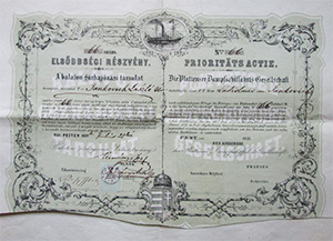 Balaton Gzhajzsi Trsulat elsbbsgi rszvny 150 forint 1857