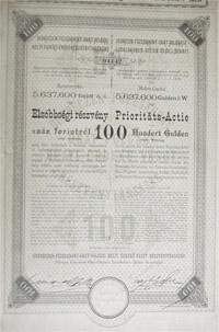 Debrecen-Fzesabony-Ohat-Polgri Helyi rdek Vast Rszvnytrsasg elsbbsgi rszvny 100 forint 1889